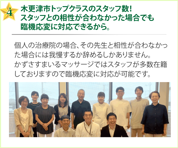 木更津市トップクラスのスタッフ数！